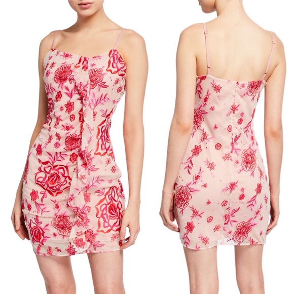 floral embroidered bodycon dress
